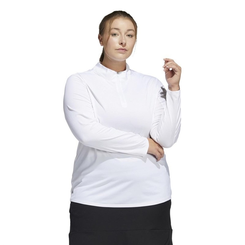 Adidas Ultimate365 AEROREADY Golf Top Women's 2XL White Quarter Zip Athleisure‎